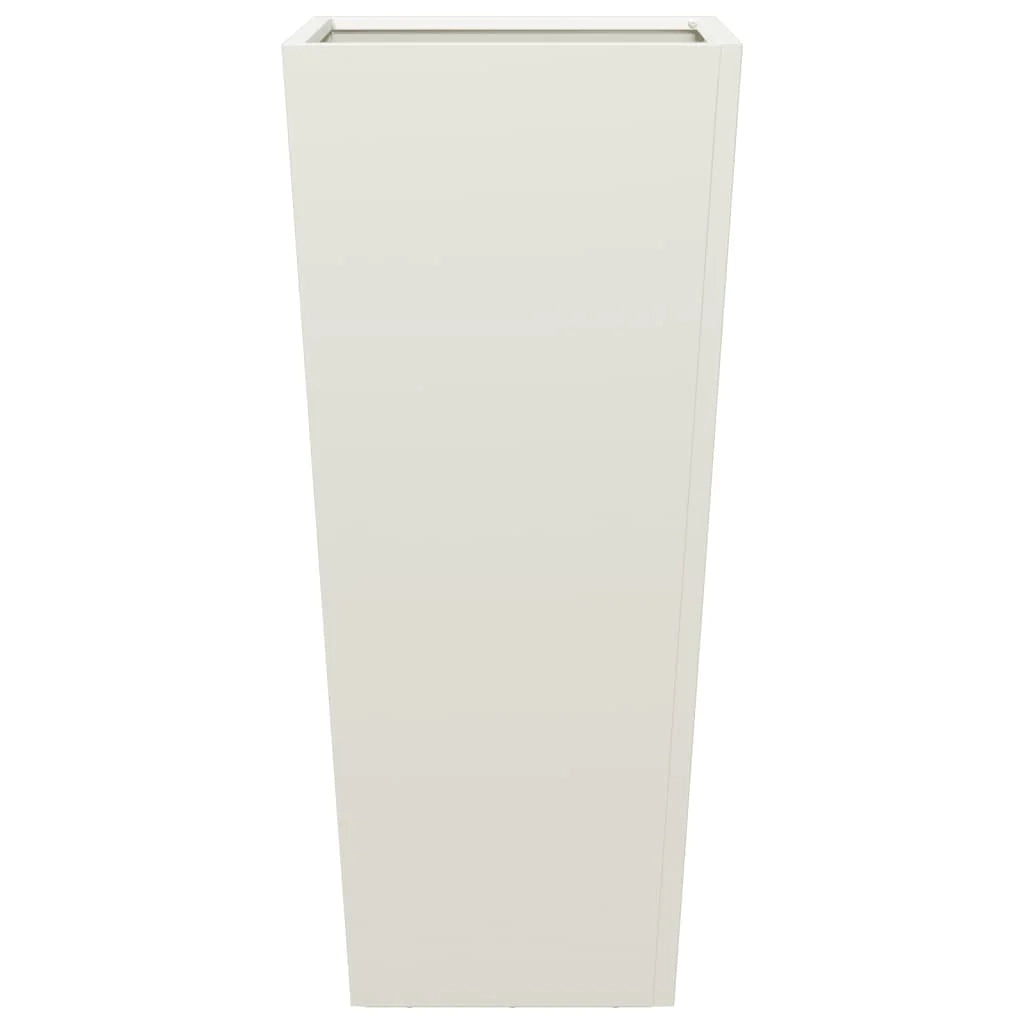 Fioriera rialzata per piante fiori terrazza giardino 35 x 35 x 75 cm acciaio bianco 02_0037512