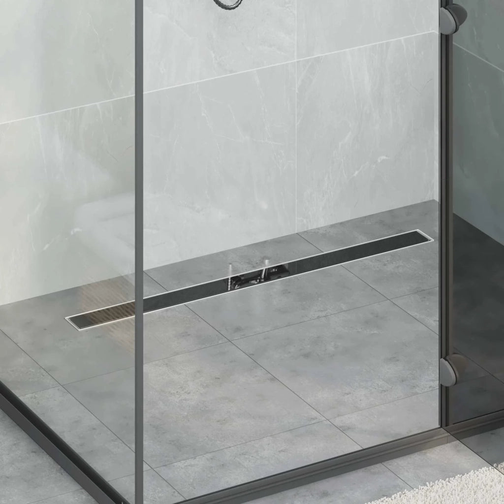 Drenaggio doccia con copertura in vetro Nero 100 cm CFW6860734