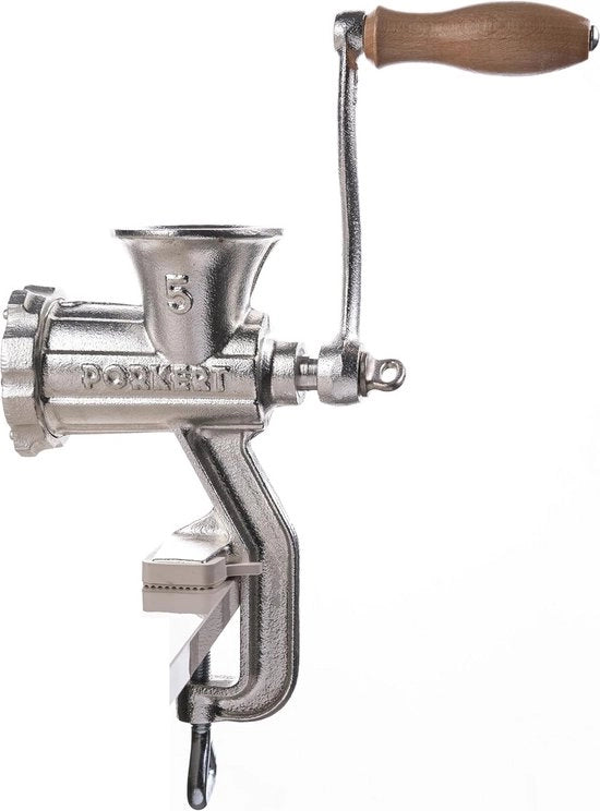 Manuale Macinatore di Carne Dimensione 5 in Ottone per Attività di Cucina