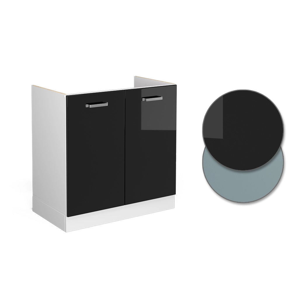 Vicco Mobile lavello cucina Nero lucido 80 cm , PL Antracite