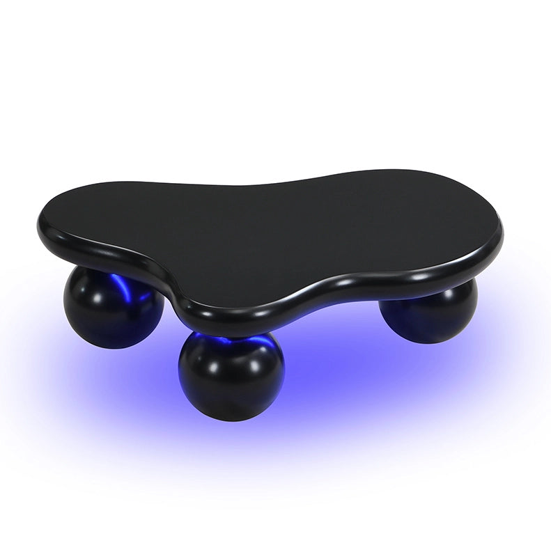 Tavolino da caffè a forma di nuvola con LED a 16 colori; 95x62;5x32 cm; MDF nero
