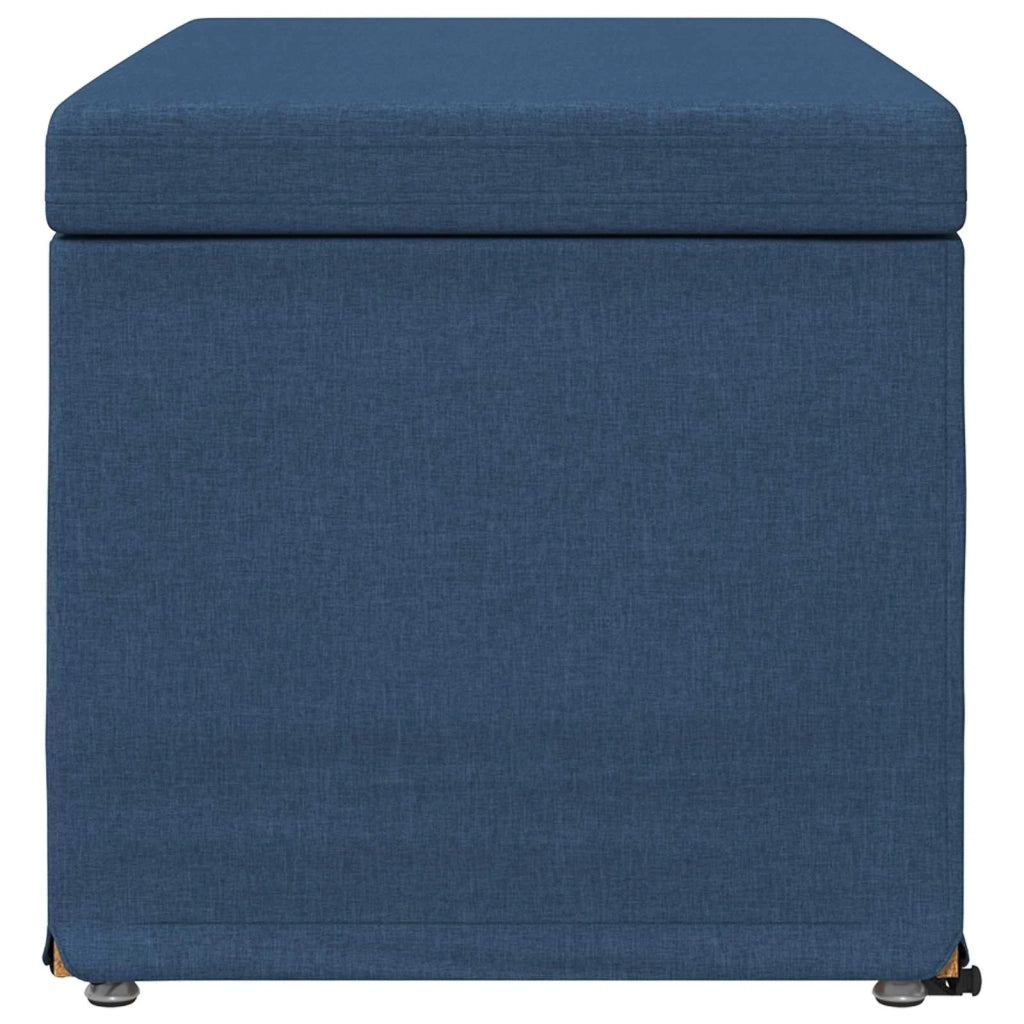 Pouf Blu 81 x 41 x 40 cm Tessuto e Legno Ingegnerizzato