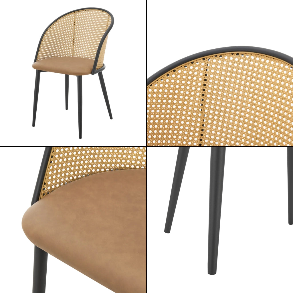 Set di 2 sedie da pranzo 82 x 56 x 55 cm marrone 03_0006724