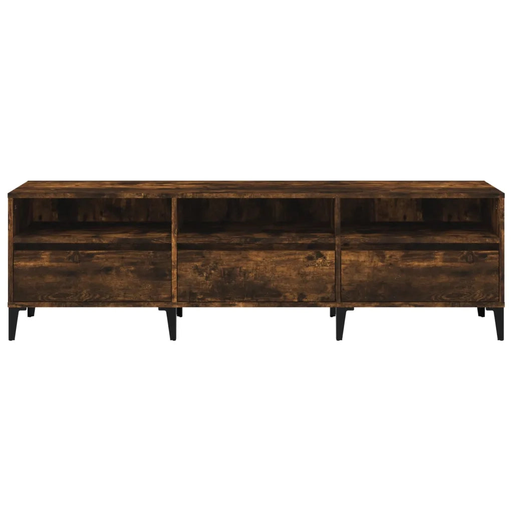 Mobile Porta TV-Mobile per TV-Credenza TV Rovere Fumo 150x30x44,5 cm in Legno Multistrato 326159