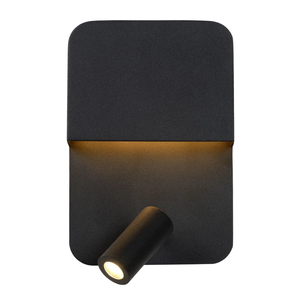 Applique Lucide Boxer LED 5W 3000K nero acciaio 2 luci