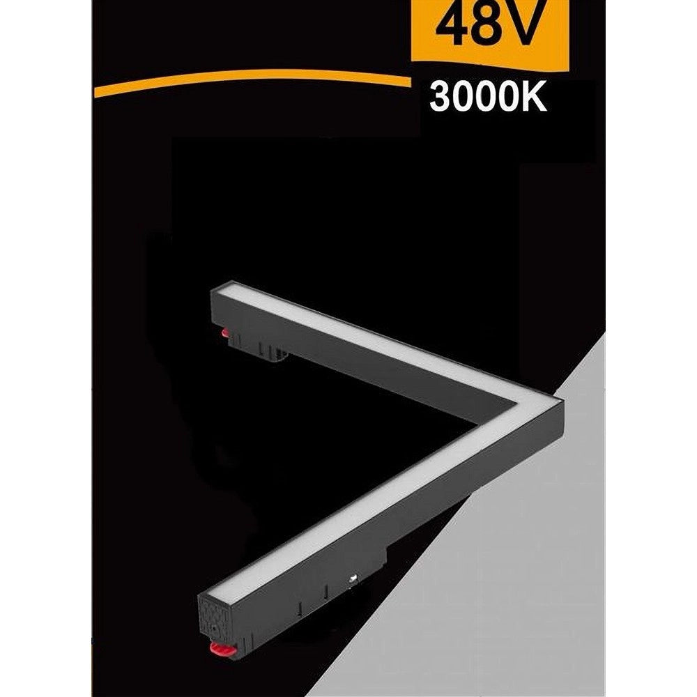 Trade Shop - Faro Led Angolare 24 W Incasso Per Binario Magnetico 48v Luce 3000k 4000k Mg-06 -