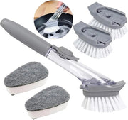 Borsetta per lavastoviglie con lunghe setole - spazzola per cucina per lavaggio e dosaggio sapone - spazzola multifunzionale per cucina - pulizia di piatti