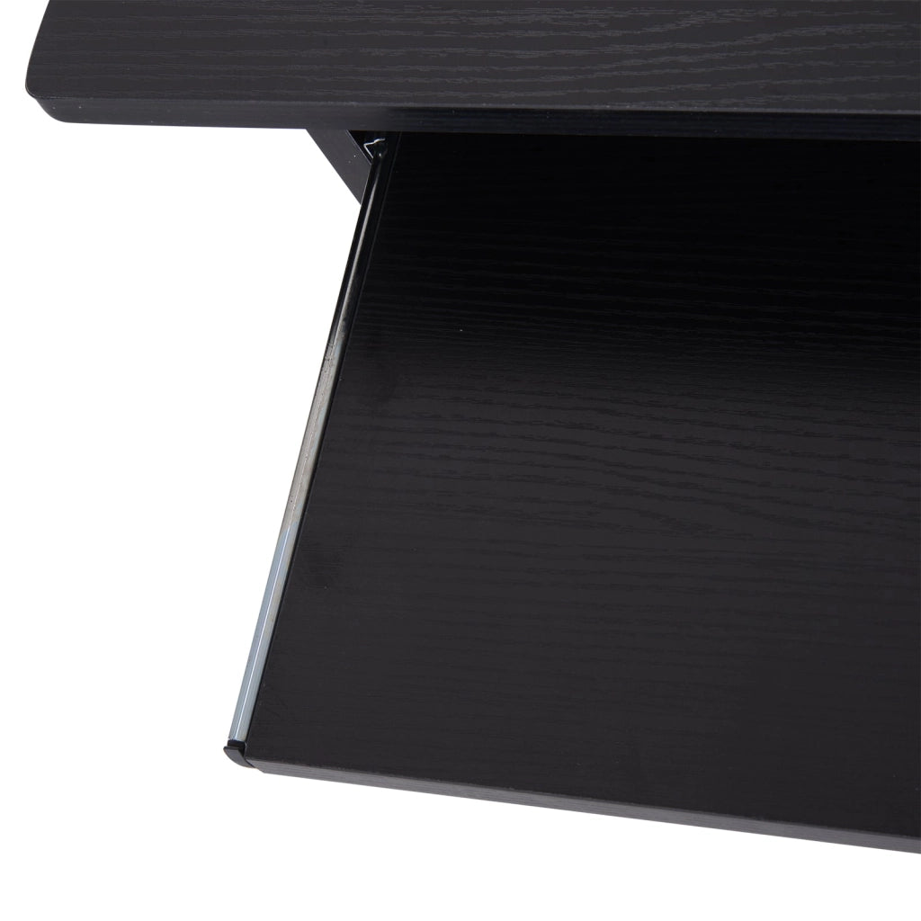 Scrivania Moderna Porta PC e Ripiano Tastiera Estraibile 80x45x75 cm Nero