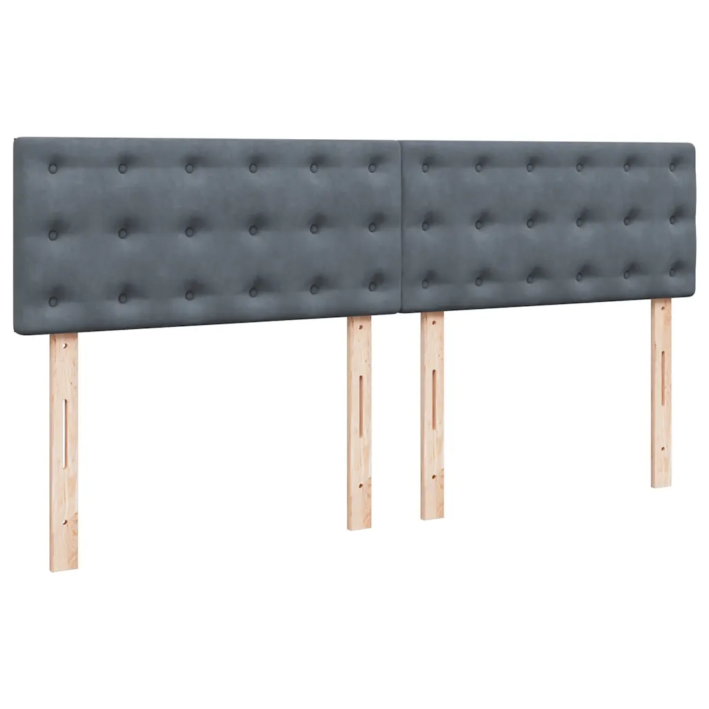 Giroletto a Molle con Materasso Grigio Scuro 180x200 cm Velluto