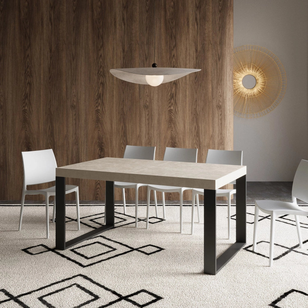 Tavolo Allungabile 160-264x90x77 cm Tecno Premium Cashmere Telaio Antracite