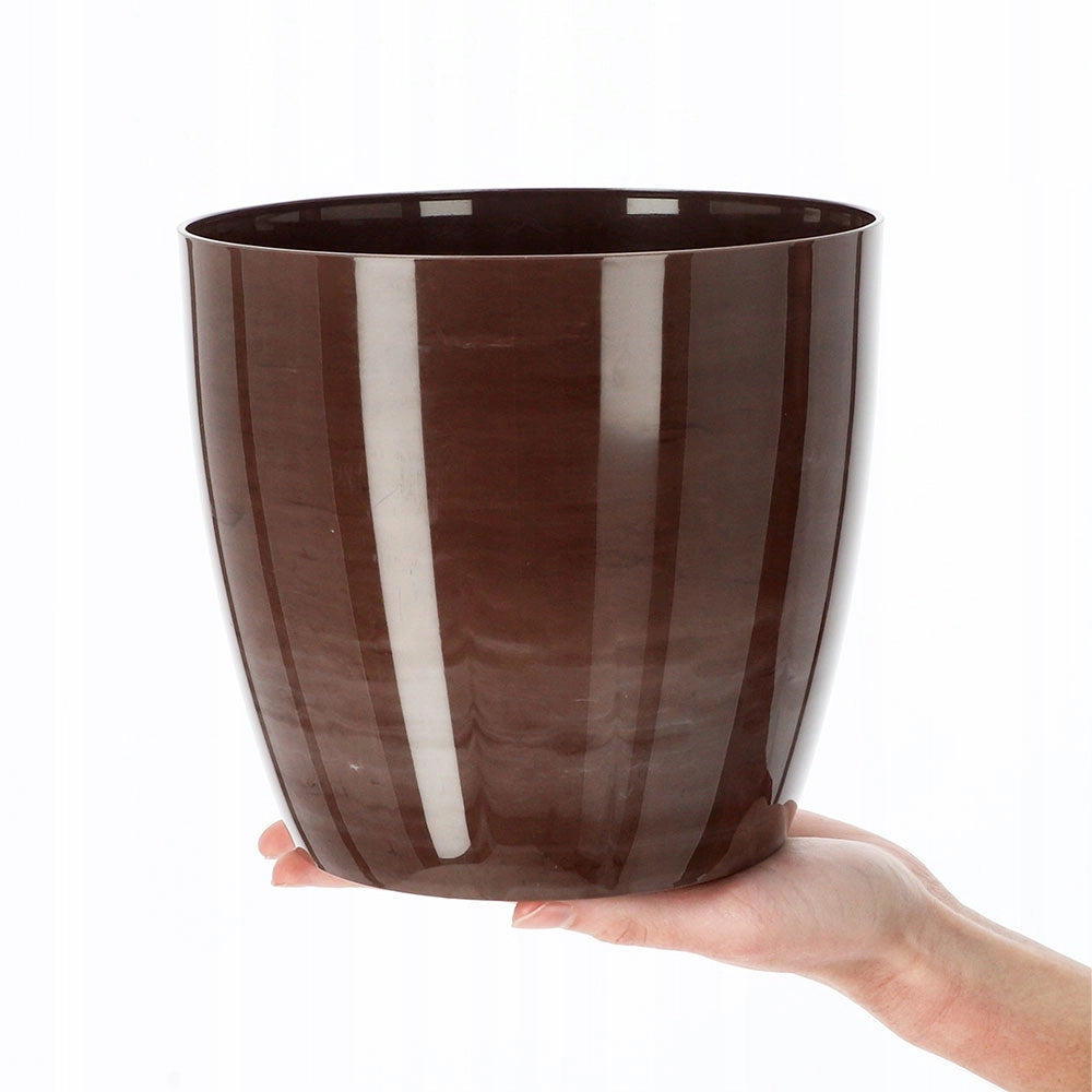 Coprivaso KADAX da 18 cm, vaso da fiori in marmo marrone, supporto per fiori da soggiorno