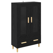 Credenza | Madia | Buffet da pranzo | Armadio da pranzo Rovere Nero 70 x 31 x 115 cm Legno multistrato