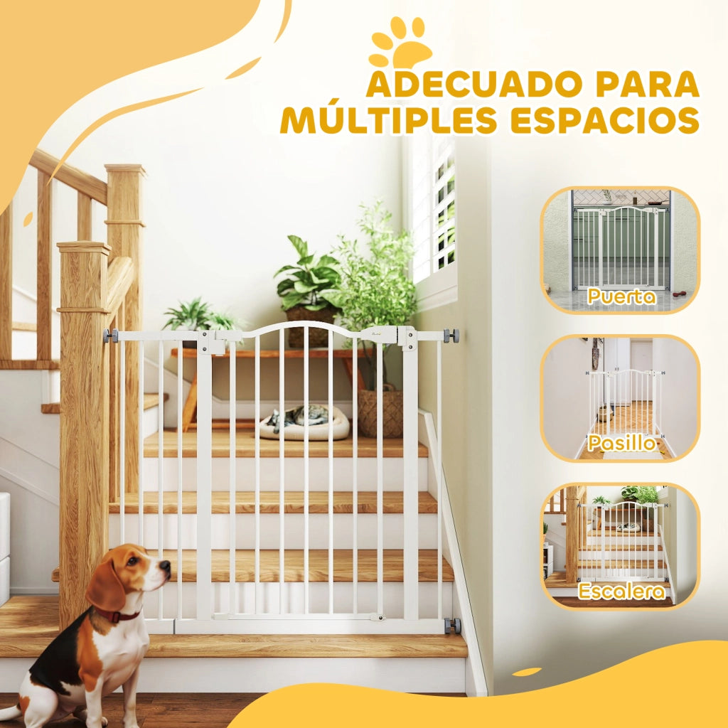 Cancelletto di Sicurezza per Cani 74-94 cm ¨C Xylo ¨C Montaggio a Pressione Bianco