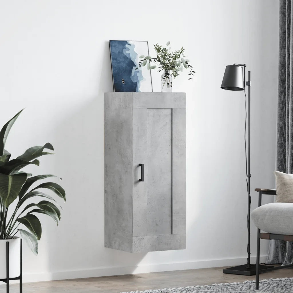 Mobile a Parete Grigio Cemento 34,5x34x90 cm Legno Multistratocod mxl 128023