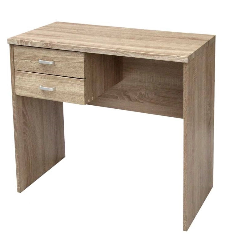 ERMES SCRIVANIA PER UFFICIO IN LEGNO CON 2 CASSETTI 80 X 40X 76 CM ROVERE