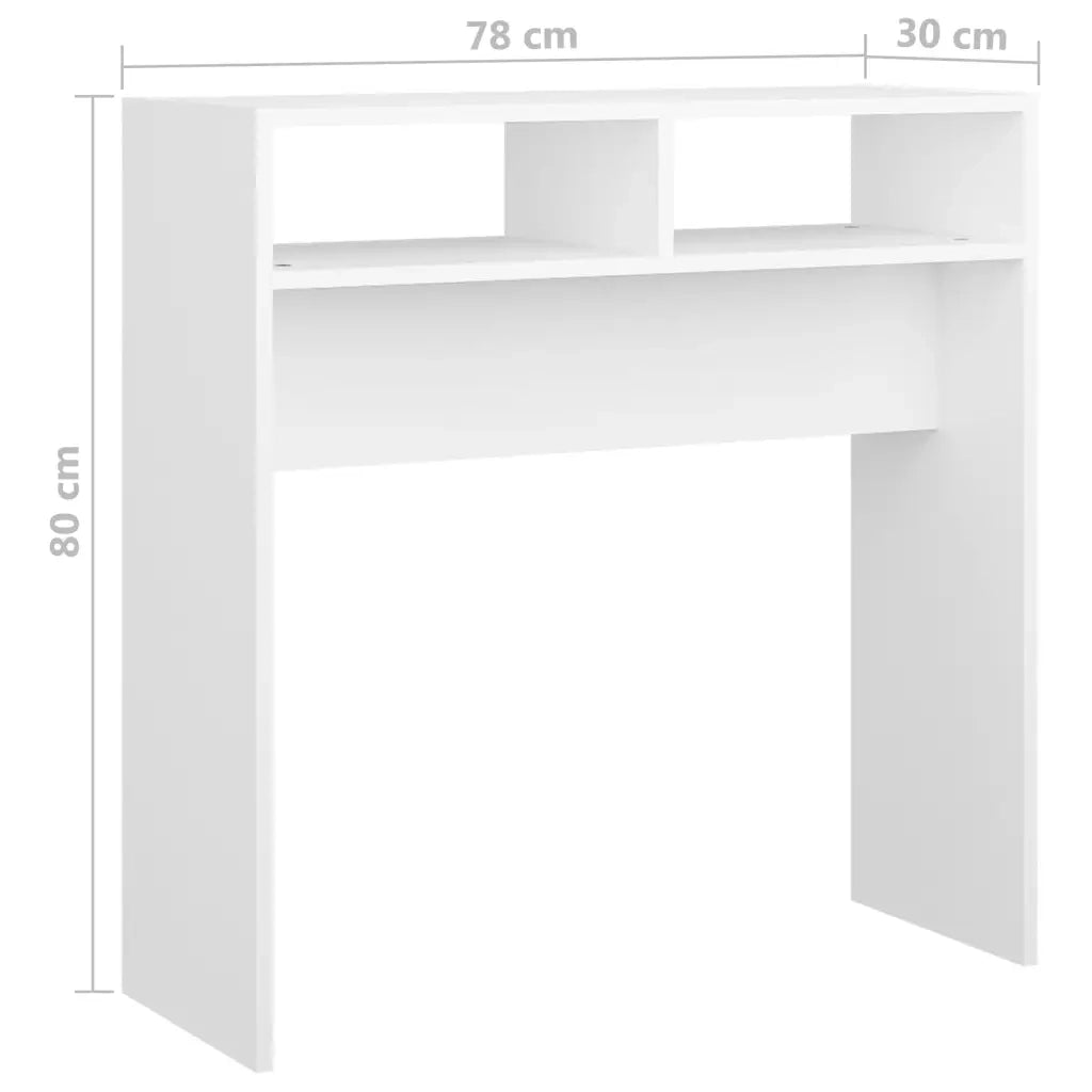 Tavolino Consolle Bianco 78x30x80 cm in Legno Multistrato 808296