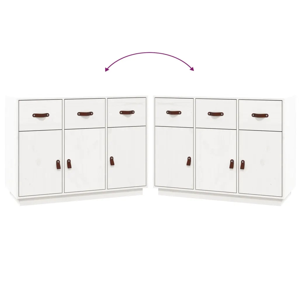Credenza Bianca 100x40x75 cm in Legno Massello di Pino cod mxl 16632