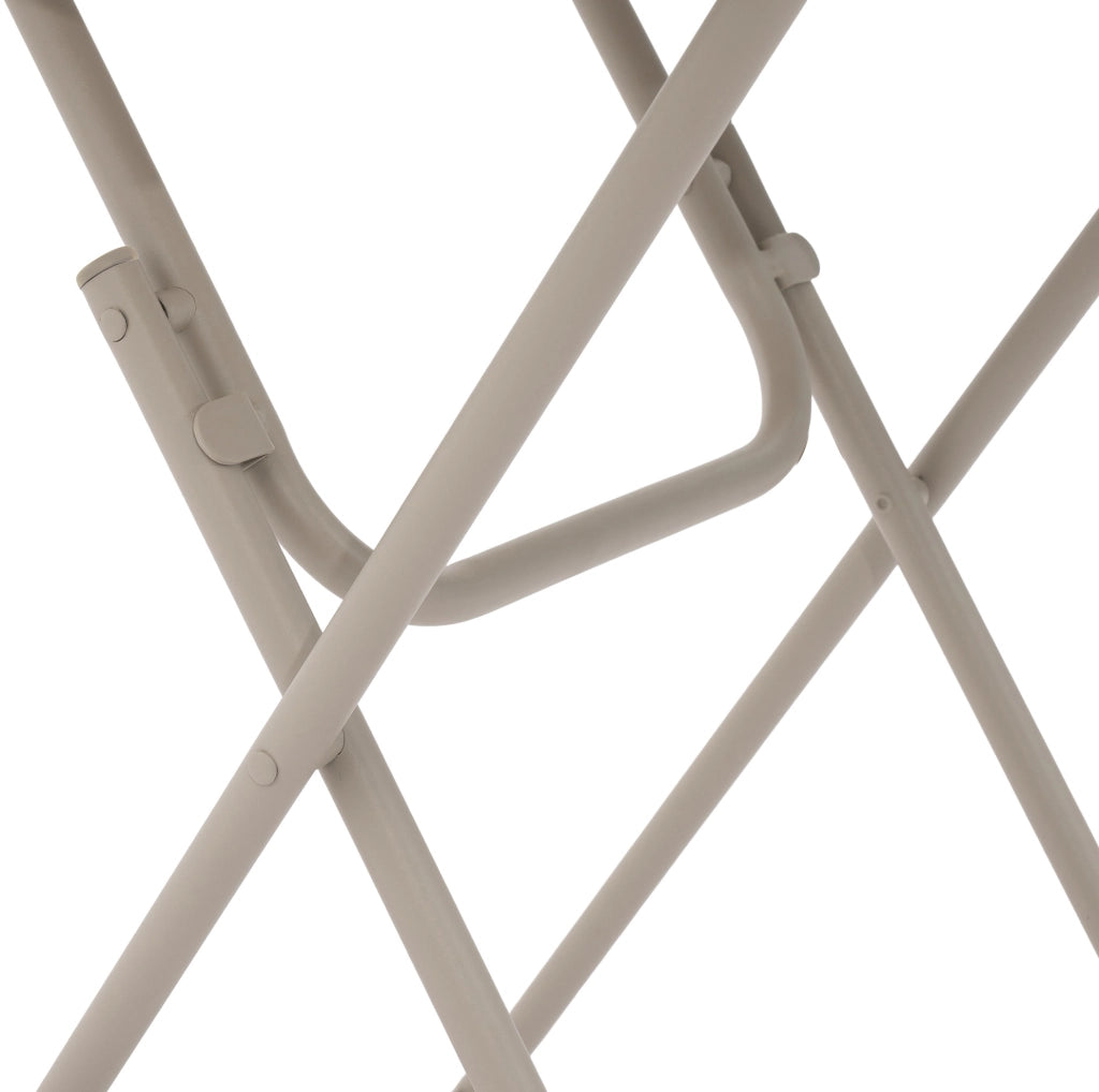 Set da Esterno Pieghevole in Acciaio Beige