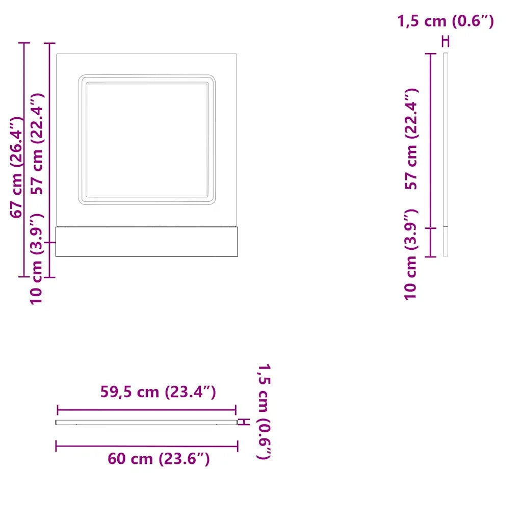 Pannello Lavastoviglie Kalmar Rovere Fumo 60x1,5x57 cm