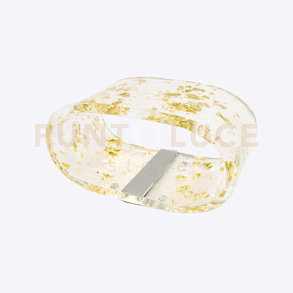 LAMPADA PICCOLA FUTURE IN CRISTALLO ACRILICO TRASPARENTE E ORO LED 4200°K / 24 Volt - 12 W/Mt