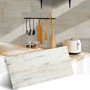 Tegel Sticker Antiscivolo - Autoadesivo per Pavimenti - PVC - Bianco Legno Vintage - 30 x 15 cm - 24 pezzi Set - Ambientalmente Piatto - Copertura Pavimentale