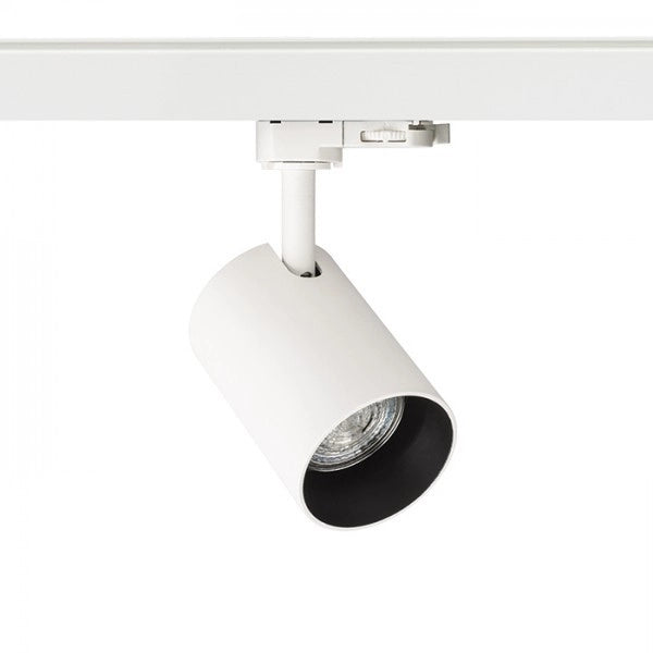 Faretto cilindrico CONNOR per binario trifase bianco/nero  230V LED GU10 10W