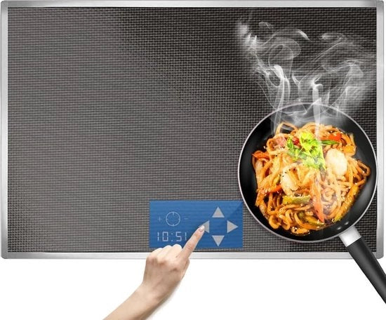 Mat di protezione per piastra inductive - silicone trasparente - protezione contro graffi - mat multifunzionale - 61 x 53 cm - tagliabile liberamente