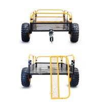 Rimorchio ribaltabile per trattorino 450kg 210x120x70 cm, con laterali rimovibili