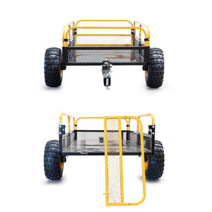 Rimorchio ribaltabile per trattorino 450kg 210x120x70 cm, con laterali rimovibili