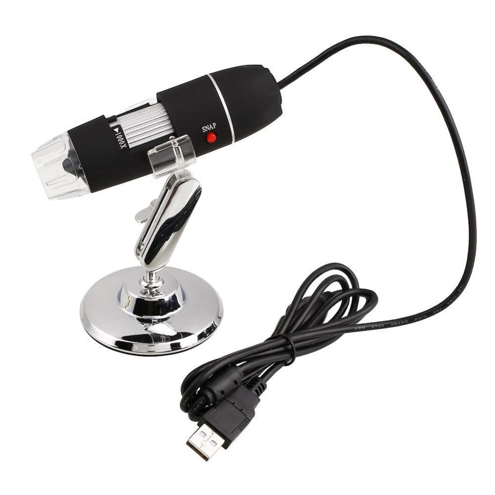 Trade Shop - Microscopio Usb Digitale 40x 1000x Pc Notebook Foto Video 8 Led 2.0 Mpx Staffa -