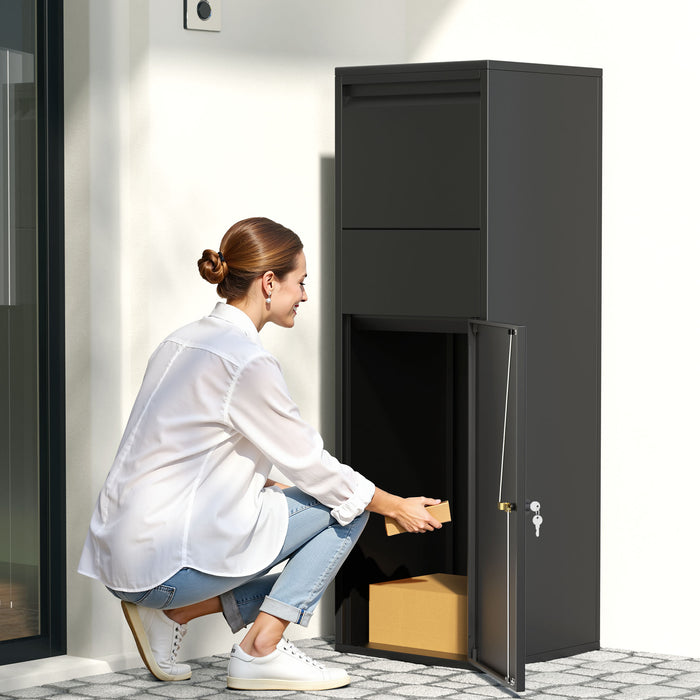 Cassetta postale portapacchi nera per pacchi medi e piccoli Parcel box