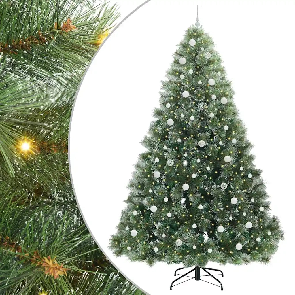 Albero di Natale artificiale con 300 LED Verde 240 cm PE e PVC