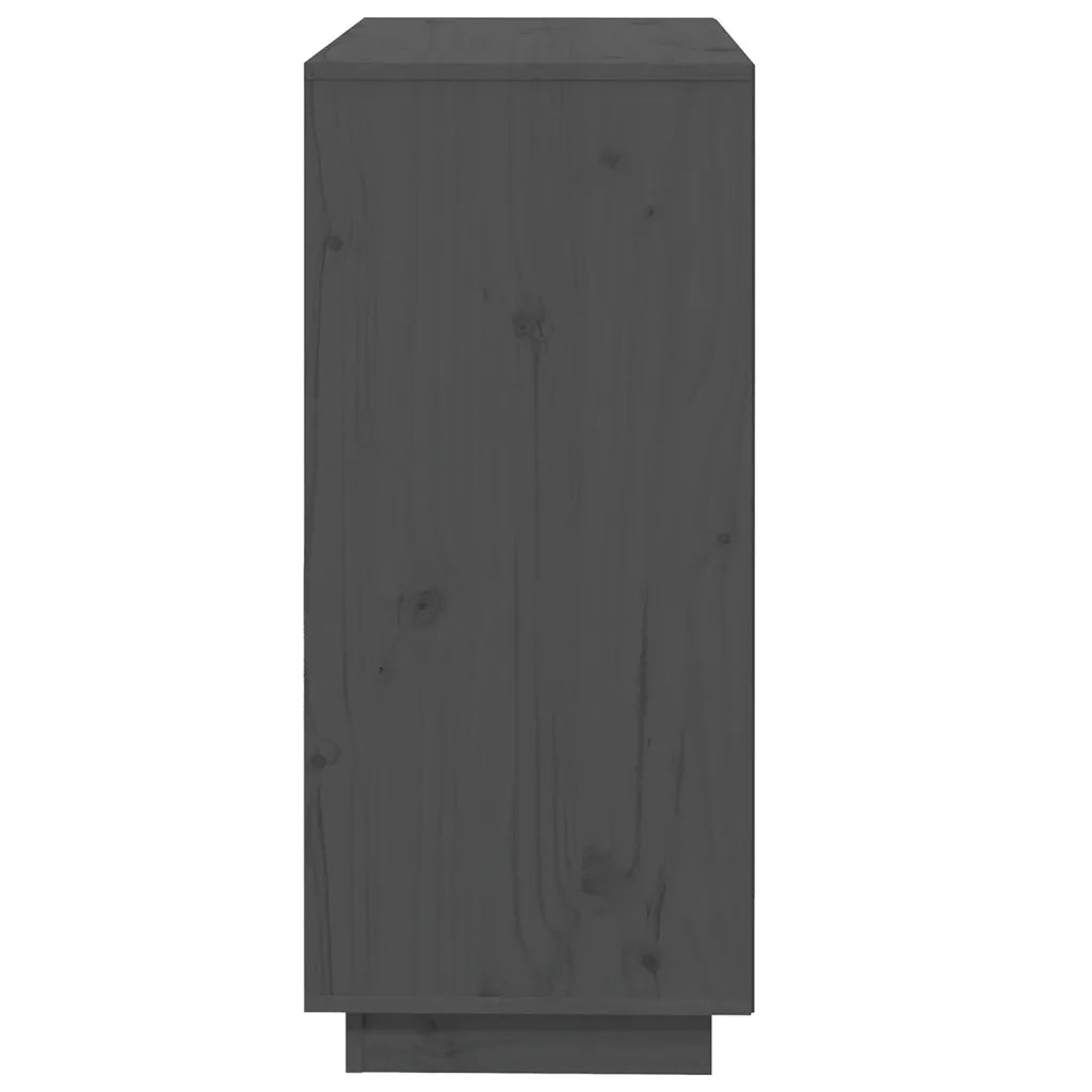 Credenza Grigia 74x35x80 cm in Legno Massello di Pino