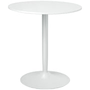 Tavolo Rotondo Moderno per 2 Persone in MDF e Acciaio , ?70x75cm, Bianco