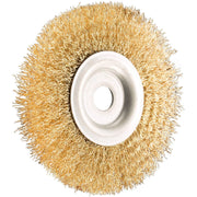 Trade Shop - Spazzola Circolare 5'' Disco Fili Acciaio 125mm Per Smerigliatrice Mola Da Banco -