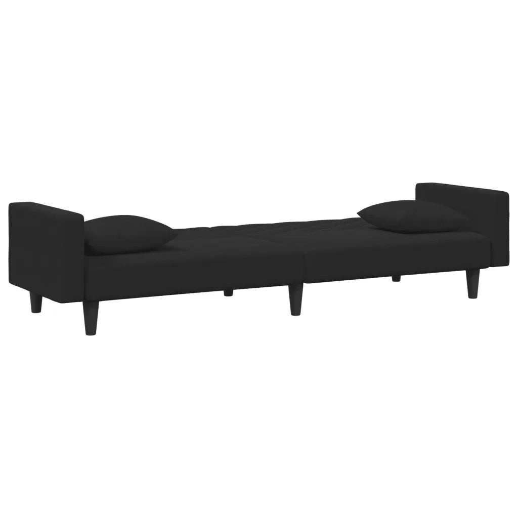 Set di Divani 2 pz con Cuscini Nero in Velluto