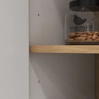 Credenza Cucina Alta con porta mensole regolabili nicchia centrale 2 passacavi, Buffet armadio di archiviazione 2 armadi, bianco| Aosom Italy
