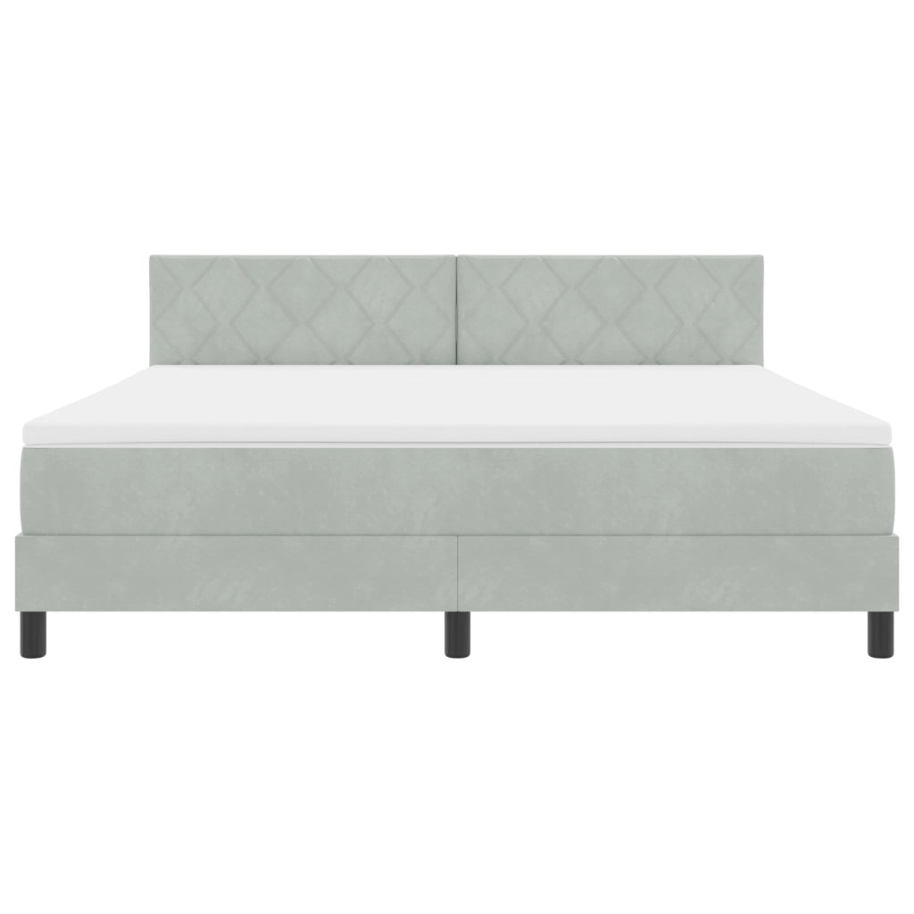 Letto con contenitore  e materasso & luce LED Grigio chiaro 180x200 cm Vellutato