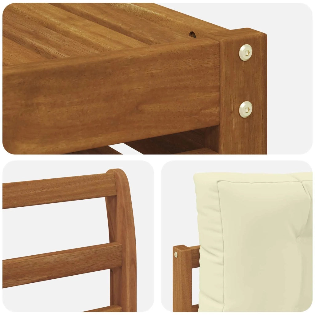 Set di divani da esterno con cuscino 5 pcs Naturale e Crema 3373420