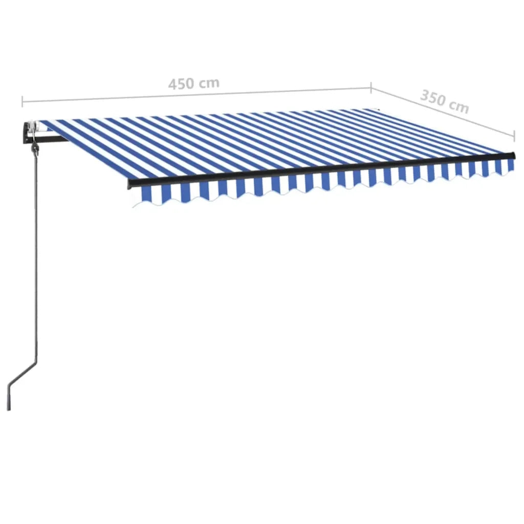 Tenda da Sole Retrattile Automatica 450x350 cm Blu e Bianca 3069206