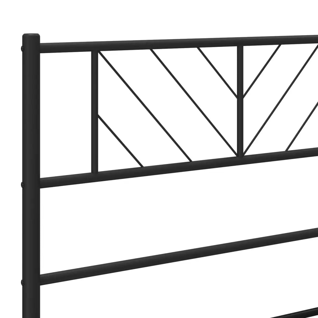 Giroletto con Testiera-Struttura Letto con testiera in Metallo Nero 140x200 cm 826377