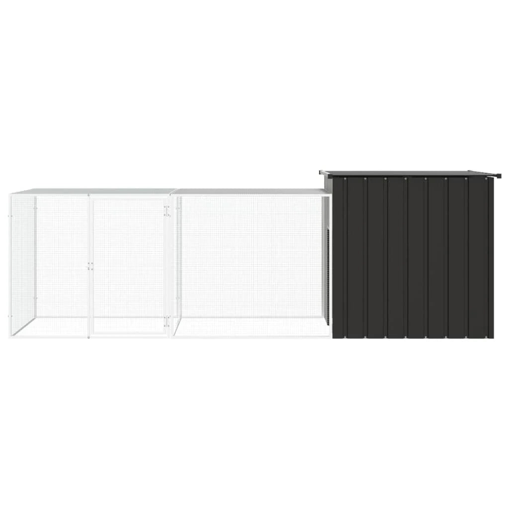 Recinto per pollaio in acciaio zincato antracite 300 x 91 x 100 cm 02_0043925