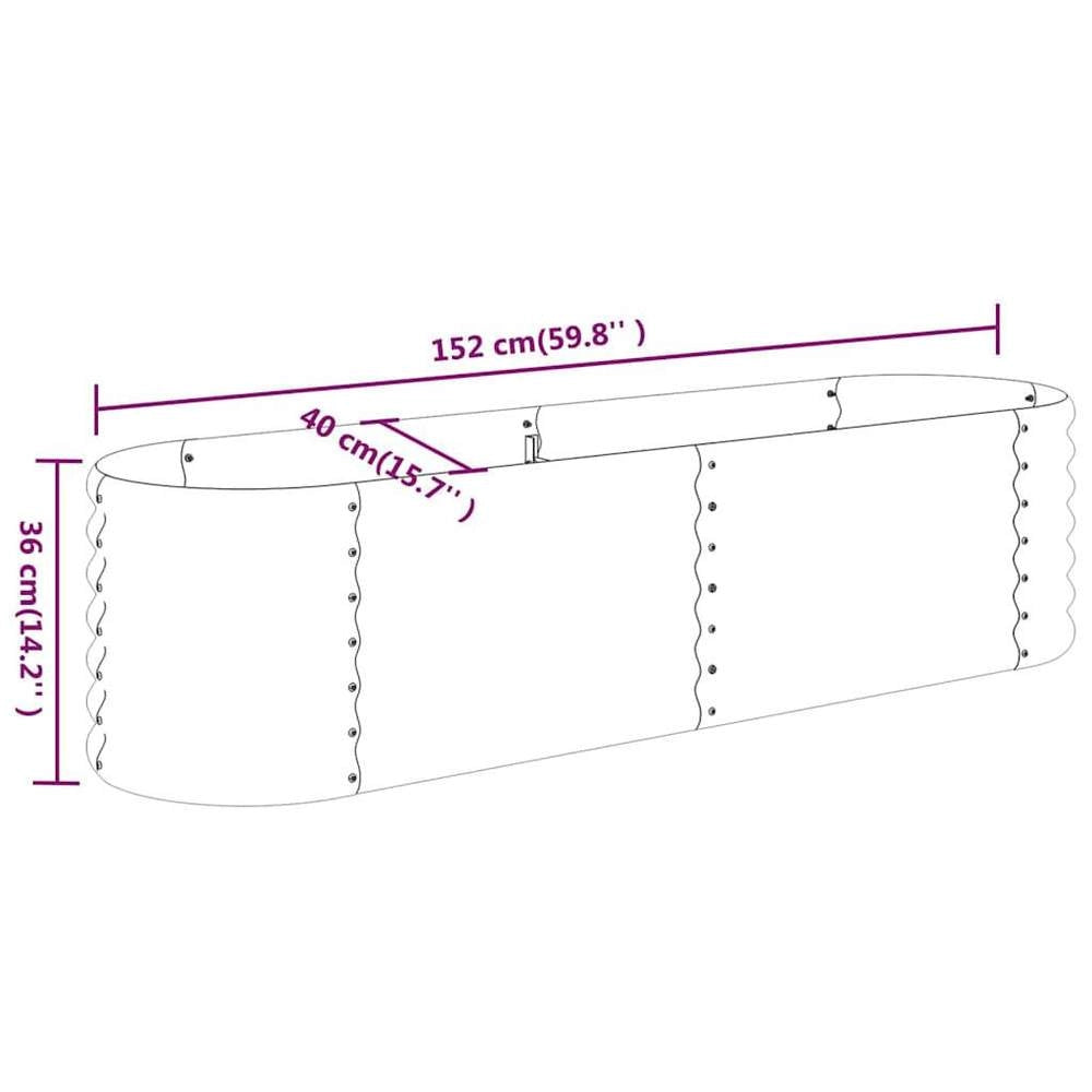 Raised Bed Galvanized Steel 152x40x36 Cm Gray