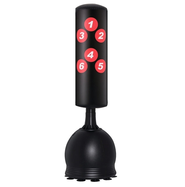 Sacco da boxe autoportante 50x50x165 cm nero HDPE con ventose