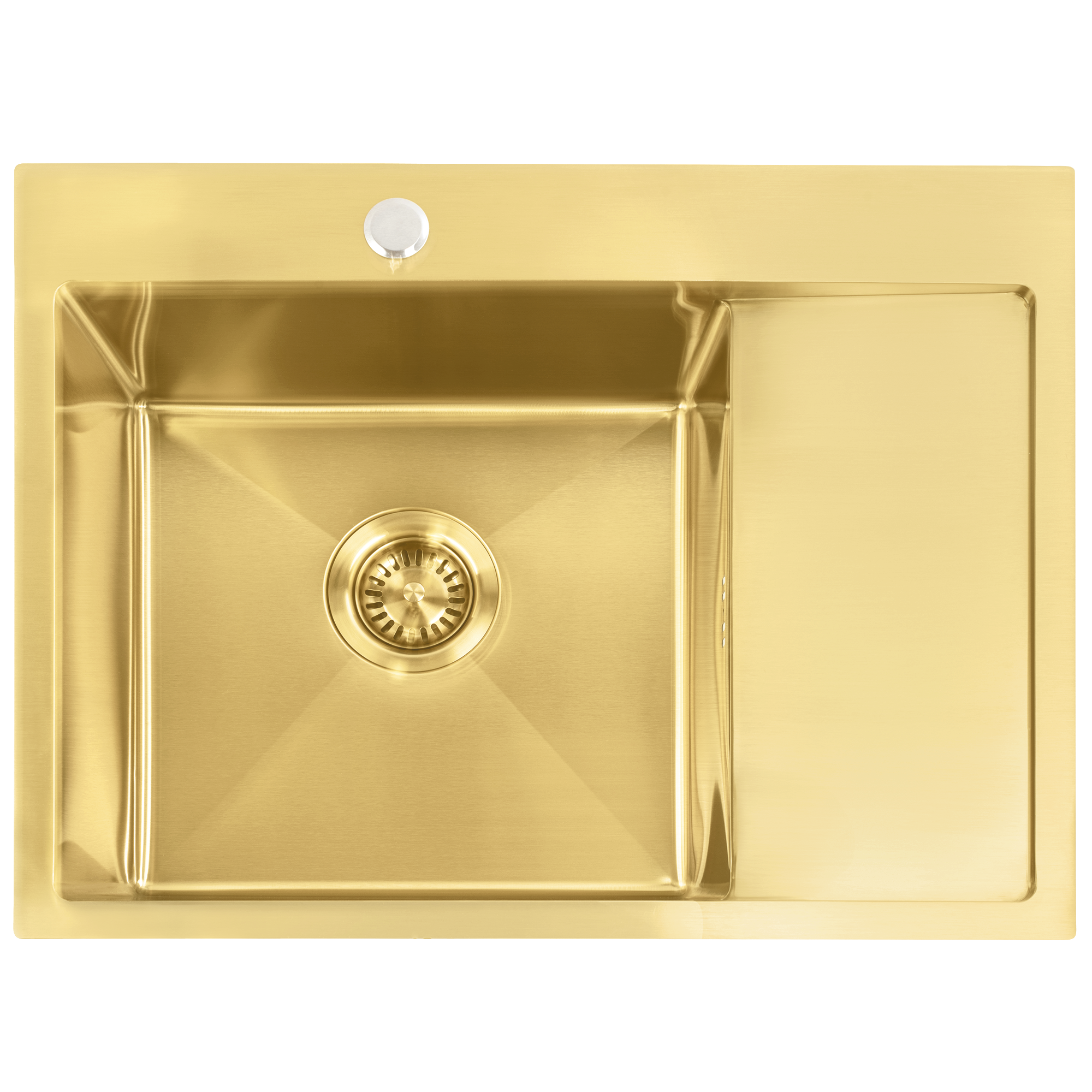 Lavello In Acciaio Fin Brush Gold con rubinetto da cucina