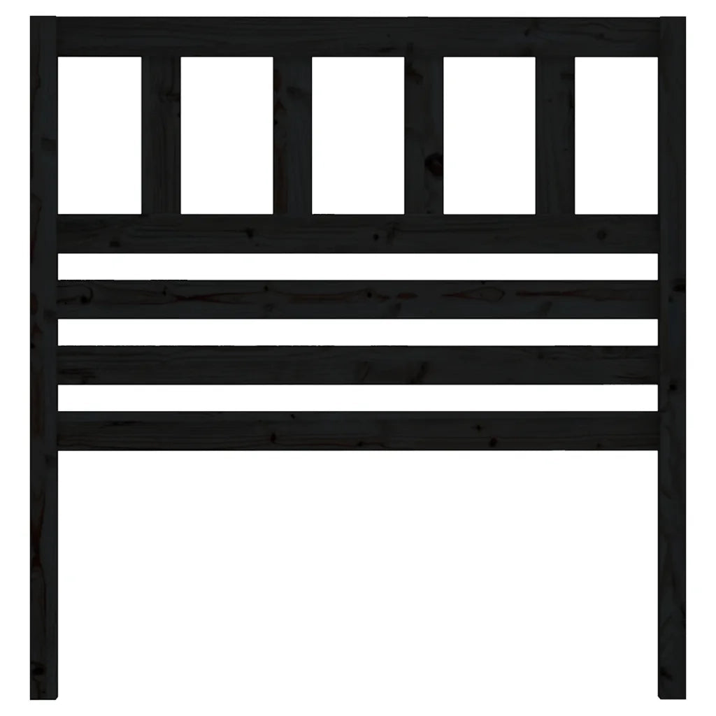 Testiera | Testata per Letto Nera 96x4x100 cm in Legno Massello di Pino