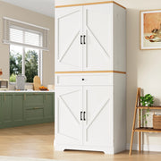 ARMADIO DA CUCINA 80x40x180 cm Bianco in MDF con ripiani aperti e cassetti