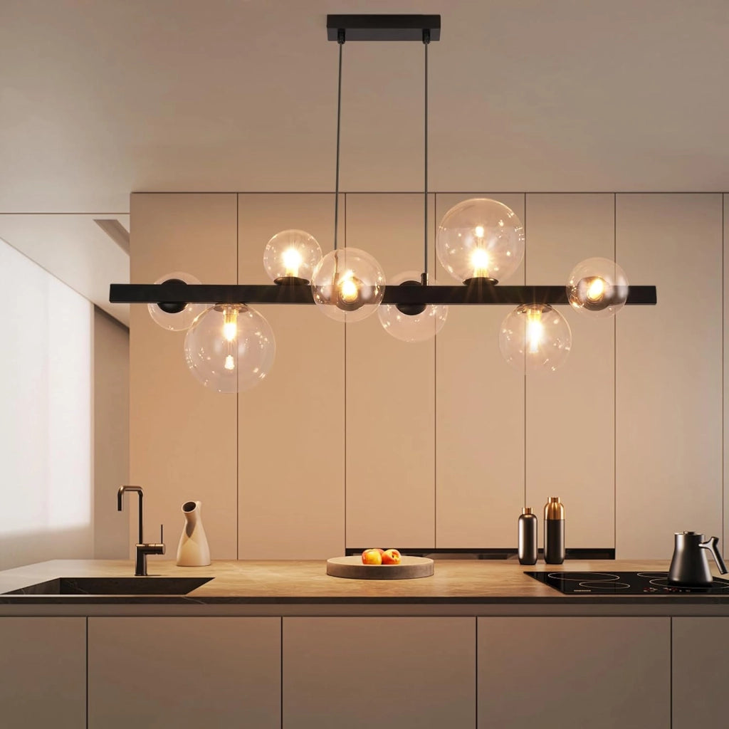 Lampada a sospensione ZMH tavolo da pranzo sospensione soggiorno G9 sospensione 8 lampadine vetro moderno