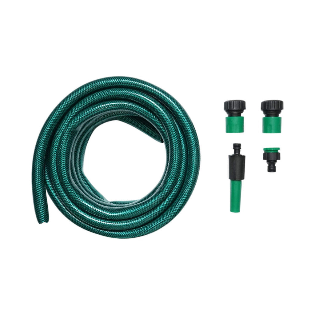 Set avvolgitubo da giardino 19mm x 7.5m con adattatore 3/4-1/2, connettori e ugello regolabile 1/2