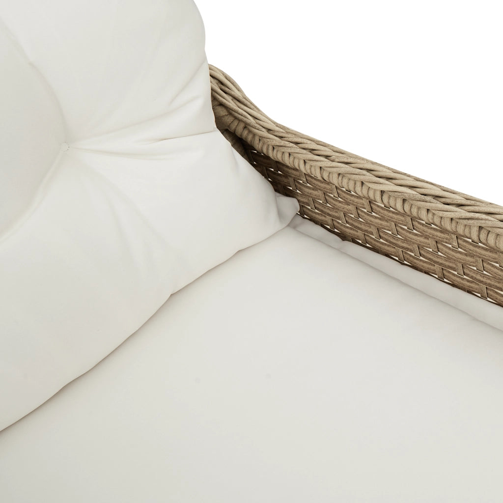 Poltrona reclinabile  con cuscino Beige in polyrattan